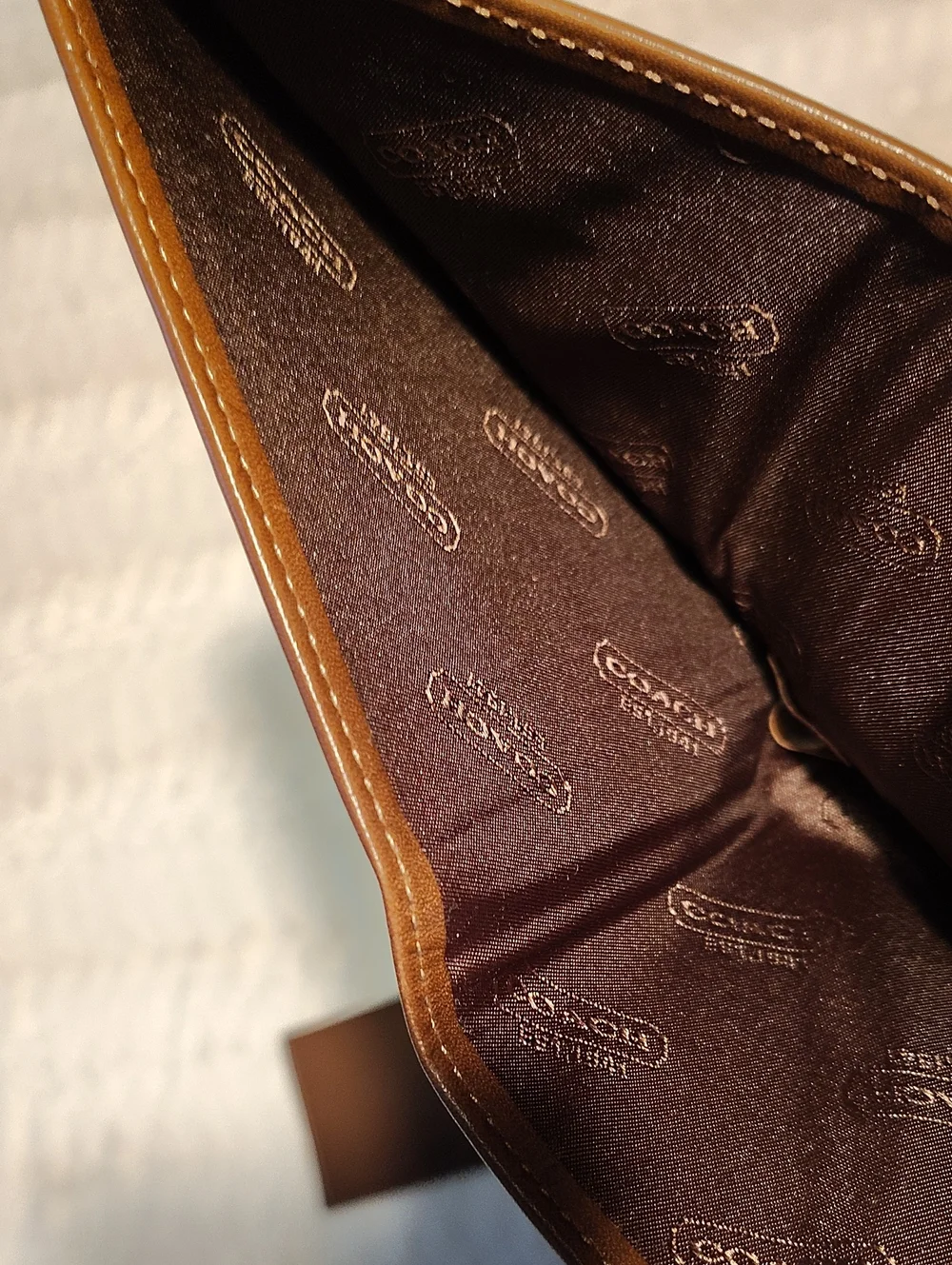 Coach Signature Embossed Leather Card Wallet - Brown